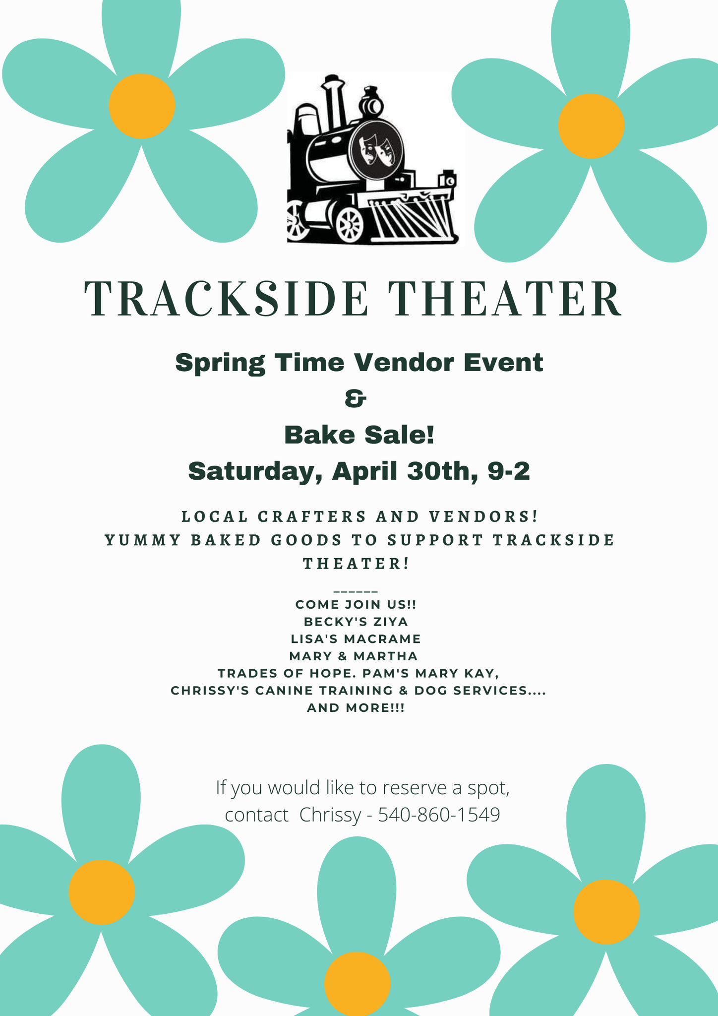 trackside theater spring 2022 vendor event flyer